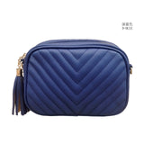 Women Casual Chain Embroidery Crossbody Bag Tassel Shoulder Bag