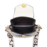 Riveted One Shoulder Crossbody Bag Women Pearl Chain