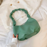 Women's Folded Soft Leather Large Capacity Bag