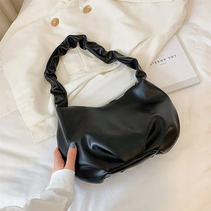 Women's Folded Soft Leather Large Capacity Bag