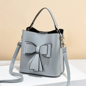 Women's Bucket Bag Casual Small Fresh Bow Shoulder Messenger Bag