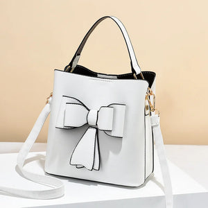 Women's Bucket Bag Casual Small Fresh Bow Shoulder Messenger Bag
