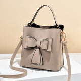 Women's Bucket Bag Casual Small Fresh Bow Shoulder Messenger Bag