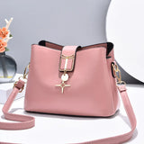 Large-Capacity Bucket Bag Women's Shoulder Bag Soft Leather Messenger Bag