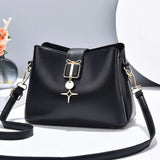 Large-Capacity Bucket Bag Women's Shoulder Bag Soft Leather Messenger Bag