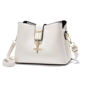 Large-Capacity Bucket Bag Women's Shoulder Bag Soft Leather Messenger Bag