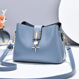 Large-Capacity Bucket Bag Women's Shoulder Bag Soft Leather Messenger Bag