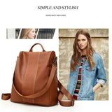 Women Ladies PU Leather Rucksack Travel Shoulder Bag