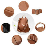 Women Ladies PU Leather Rucksack Travel Shoulder Bag