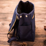 Green Cork Leather Leaf Backpack Canvas Shoulder Bag Zipper Pouch