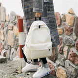 Canvas Backpack for Girl Students - Large Capacity