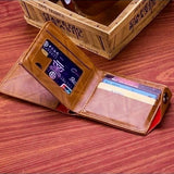 Men's Short Wallet Magnetic Buckle Double Line Hundred Dollar Wallet