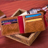 Men's Short Wallet Magnetic Buckle Double Line Hundred Dollar Wallet