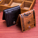 Men's Short Wallet Magnetic Buckle Double Line Hundred Dollar Bill Wallet