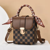 Chessboard Grid Shoulder Bag for Women