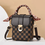Chessboard Grid Shoulder Bag for Women