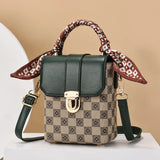 Chessboard Grid Shoulder Bag for Women