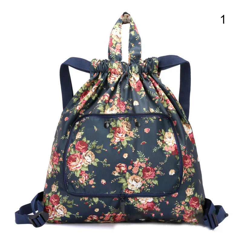 Printed Drawstring Backpack for Outdoor Activity