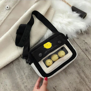 Retro Chick Messenger Bag Female Student Doll Canvas Shoulder Bag