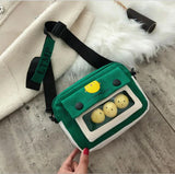 Retro Chick Messenger Bag Female Student Doll Canvas Shoulder Bag
