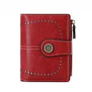 Hollow Out Women Wallet Short Style PU Leather Ladies Purse