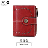 Hollow Out Women Wallet Short Style PU Leather Ladies Purse
