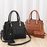 Embroidery Line Diamond Handbag Large Capacity Shoulder Messenger Bag