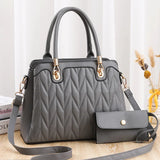 Embroidery Line Diamond Handbag Large Capacity Shoulder Messenger Bag