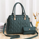 Embroidery Line Diamond Handbag Large Capacity Shoulder Messenger Bag