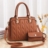 Embroidery Line Diamond Handbag Large Capacity Shoulder Messenger Bag