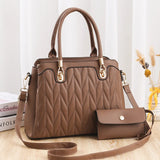 Embroidery Line Diamond Handbag Large Capacity Shoulder Messenger Bag