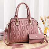 Embroidery Line Diamond Handbag Large Capacity Shoulder Messenger Bag