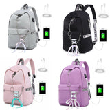 Women Waterproof Backpack School Bags USB Charging Travel Laptop Bag