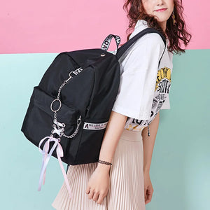 Women Waterproof Backpack School Bags USB Charging Travel Laptop Bag