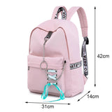 Women Waterproof Backpack School Bags USB Charging Travel Laptop Bag