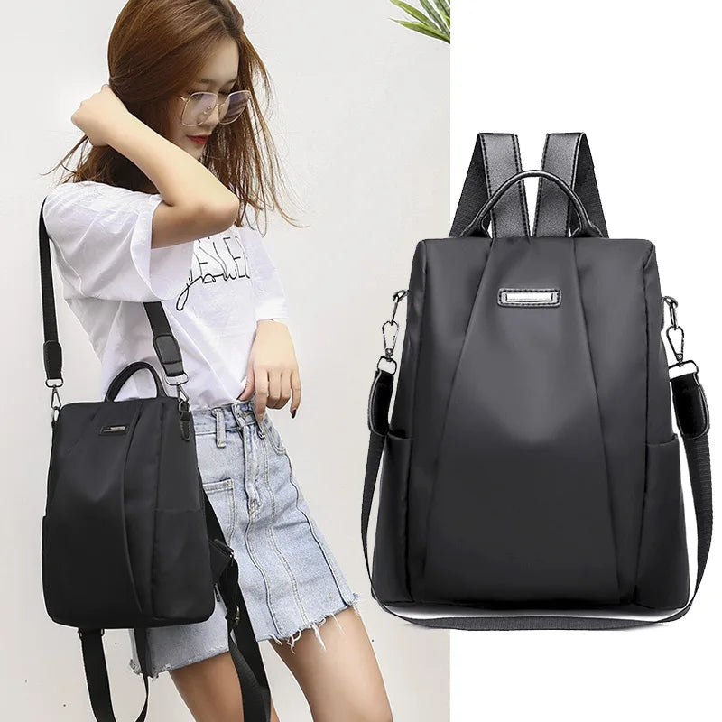 Women Waterproof Travel Backpack Nylon Anti-theft Shoulder Bag