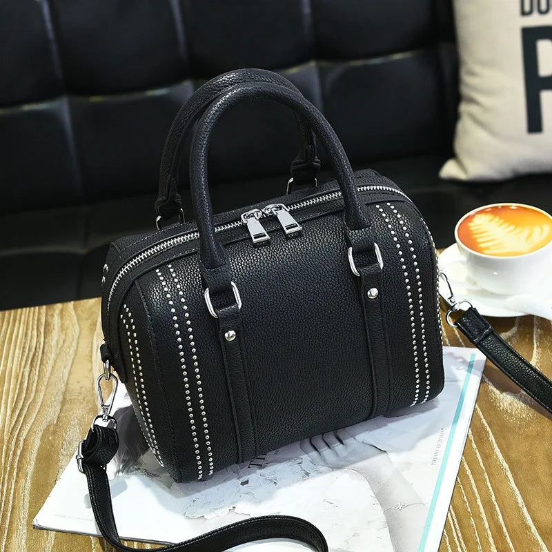 Autumn Pillow Bag Messenger Shoulder Rivets Women Handbag