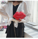 Hot Sexy Lips Style Pu Ladies Clutch Bag Chain Purse Shoulder Bag Handbag Women