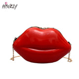 Hot Sexy Lips Style Pu Ladies Clutch Bag Chain Purse Shoulder Bag Handbag Women
