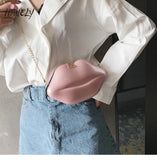 Hot Sexy Lips Style Pu Ladies Clutch Bag Chain Purse Shoulder Bag Handbag Women