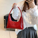 Solid Small PU Leather Shoulder Bag Chain Handbags for Women