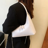 Solid Small PU Leather Shoulder Bag Chain Handbags for Women