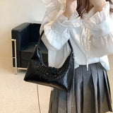 Solid Small PU Leather Shoulder Bag Chain Handbags for Women