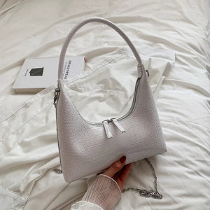 Solid Small PU Leather Shoulder Bag Chain Handbags for Women