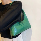 Solid Small PU Leather Shoulder Bag Chain Handbags for Women