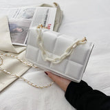 Plaid Shoulder Bag Small Crossbody Bags for Women Chain Messenger Bags