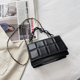 Plaid Shoulder Bag Small Crossbody Bags for Women Chain Messenger Bags