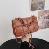 Plaid Shoulder Bag Small Crossbody Bags for Women Chain Messenger Bags