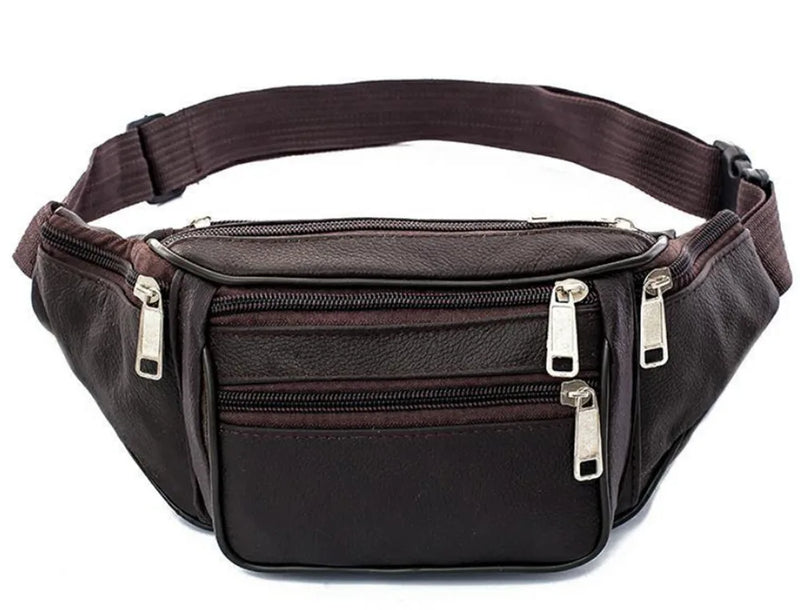 Men Leather Casual Waist Belt Bag Hip Pouch Fanny Pack