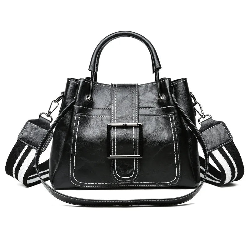 Casual Large Capacity Bucket Bag Women Shoulder Handbag